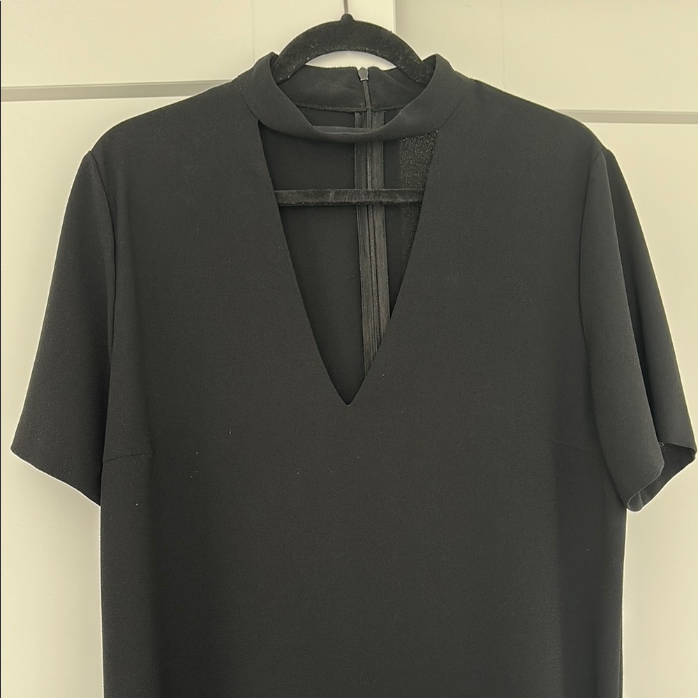 Zara Black Mini Dress with V Neck size XL